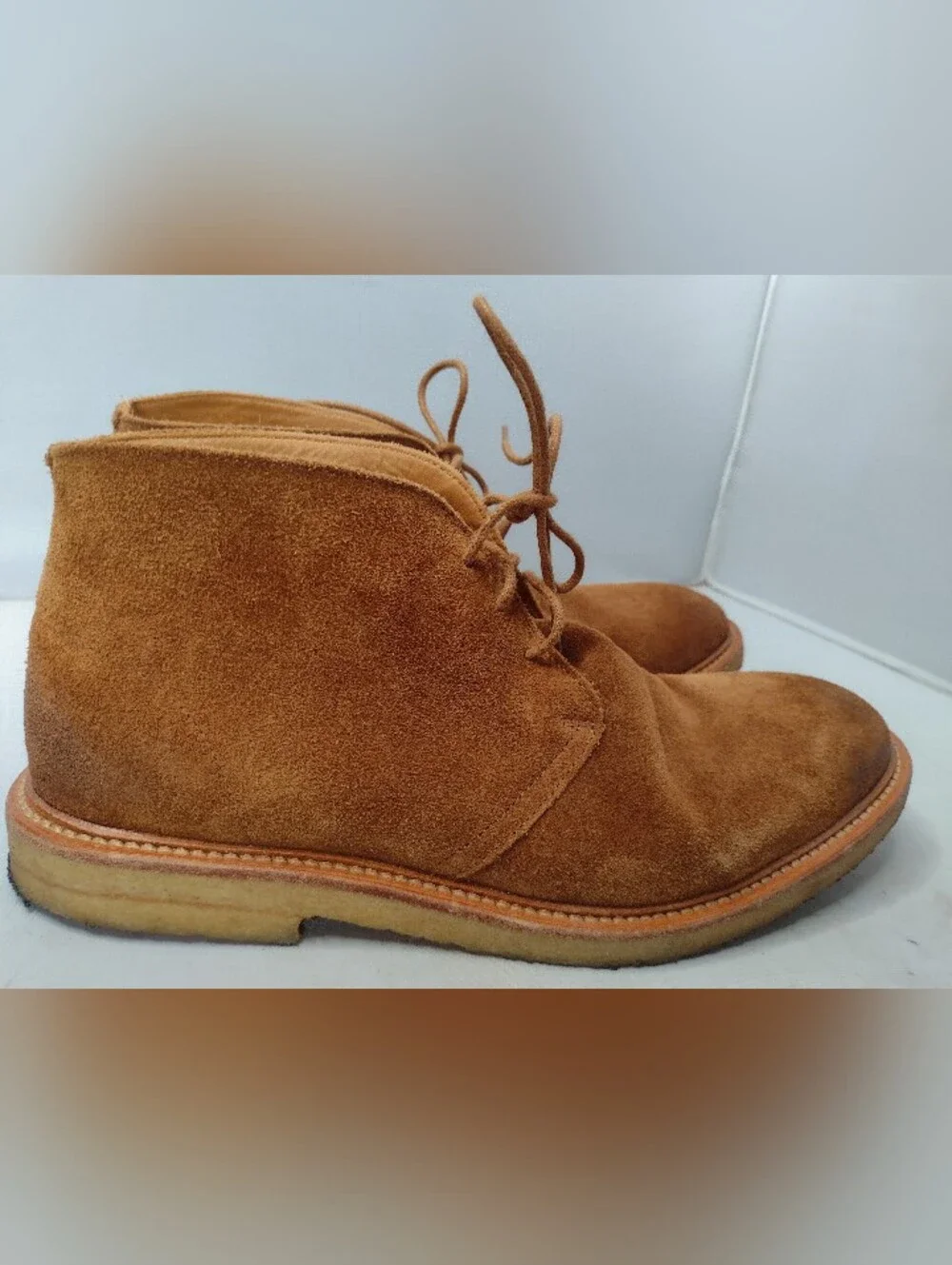 Banana Republic Suede Crepe Chukka Boot Men's Size 8 41 Tan Leather Lace N